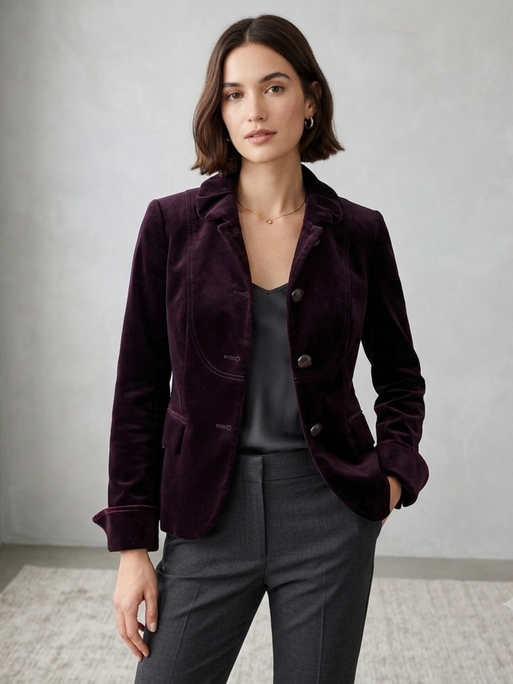 J Crew Velvet Blazer 0 Purple Aubergine Academia Preppy Old Money
